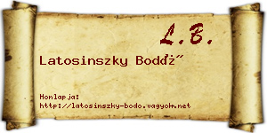 Latosinszky Bodó névjegykártya